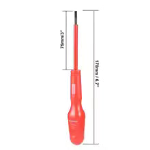 UXCELL Magnetic Electrical Screwdriver 1000v Slotted Insulated Screwdriver 3x75mm for Professional in DIY Hand-making Automotive