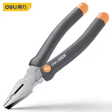 6/7 Inch Chrome Vanadium Steel Long Nose Pliers Rubberized Handle Wire Cutter