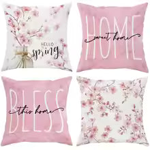 Cherry Blossom Decorative Throw Pillow Cover for Sofa