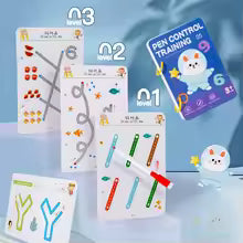 All-in-One Magic Tracing Coloring Book Reusable Pen Control Workbook for Toddlers 3-4 Years Educational Practice Toy for Kids