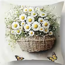 1/4pcs Floral Printed Pillowcases with Charming Scenes Sofa cushion cover
