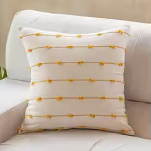 Striped Jacquard Cotton Throw Pillow Cover