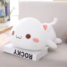 Kawaii Lying Cat Plush Toy, Soft Stuffed Pillow