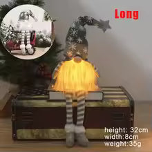 Christmas Faceless Doll Gnome Ornaments LED Light Plush Knitting Crafts