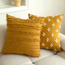 Boho Jacquard Embroidered Tassel Throw Pillow Cover 45x45cm