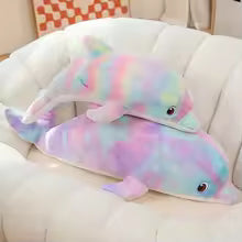50cm/19.68in Cute Colorful Dolphin Plush Toy Soft Cartoon Model Throw