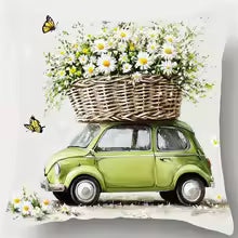 1/4pcs Floral Printed Pillowcases with Charming Scenes Sofa cushion cover