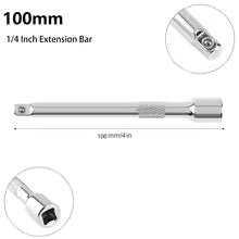 3pcs 1/4 Inch Socket Ratchet Wrench Extension Bar 50/75/100mm Long Bar Steering Sleeve Connecting Rod Socket Extender hand tool