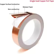 20M Conductive Copper Foil Tape Adhesive Single Double Sided EMI Shielding Tape 5–50mm