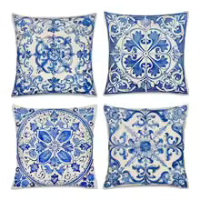 Home Decor Blue And White Floral Pattern Pillow Covers Pattern Cushion