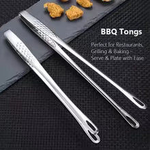 2Pcs Stainless Steel Tongs for Cooking, Non-Slip Grilling BBQ, Serving Salad, Turning Steak & Flipping Food Tongs Kitchen Tool
