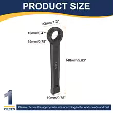 17mm-48mm Box End Striking Ring Wrench CR-V Steel 12-Point Flat Strike Spanner