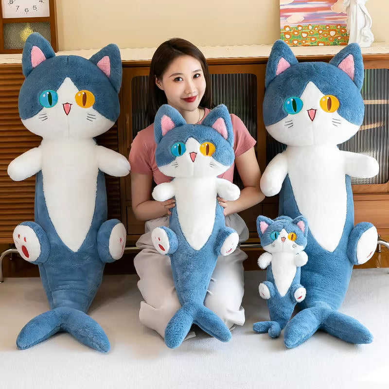 135CM Long Shark Cat Plush Toy Sleeping Pillow