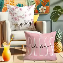 Cherry Blossom Decorative Throw Pillow Cover for Sofa