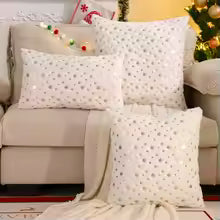 Christmas Snowflake Plush Throw Pillow Cover