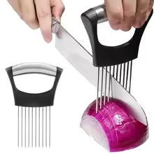Stainless Steel Onion Holder Slicer & Vegetable Cutter