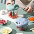 500/900ML Rope Grinder Vegetable Cutter Kitchen Garlic Puller Minced Garlic Chili Fruit Puree Garlic Mixer Rotary Food Processor