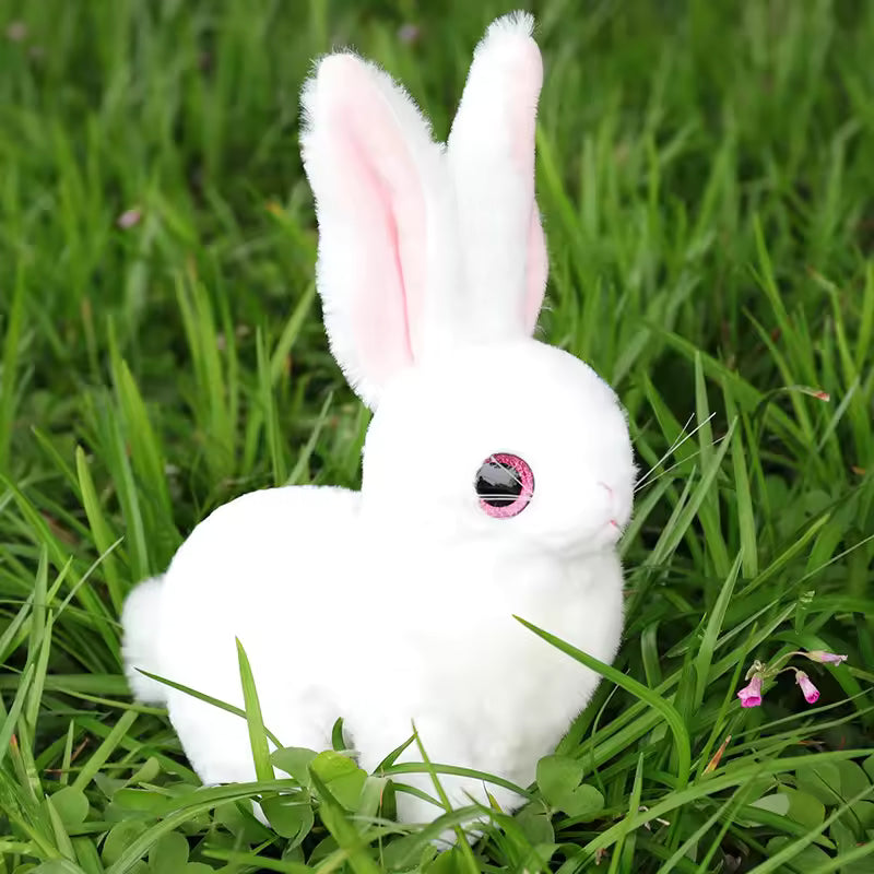 25/40CM Simulation Cute White Gray Khaki Plush Rabbit Fur Realistic