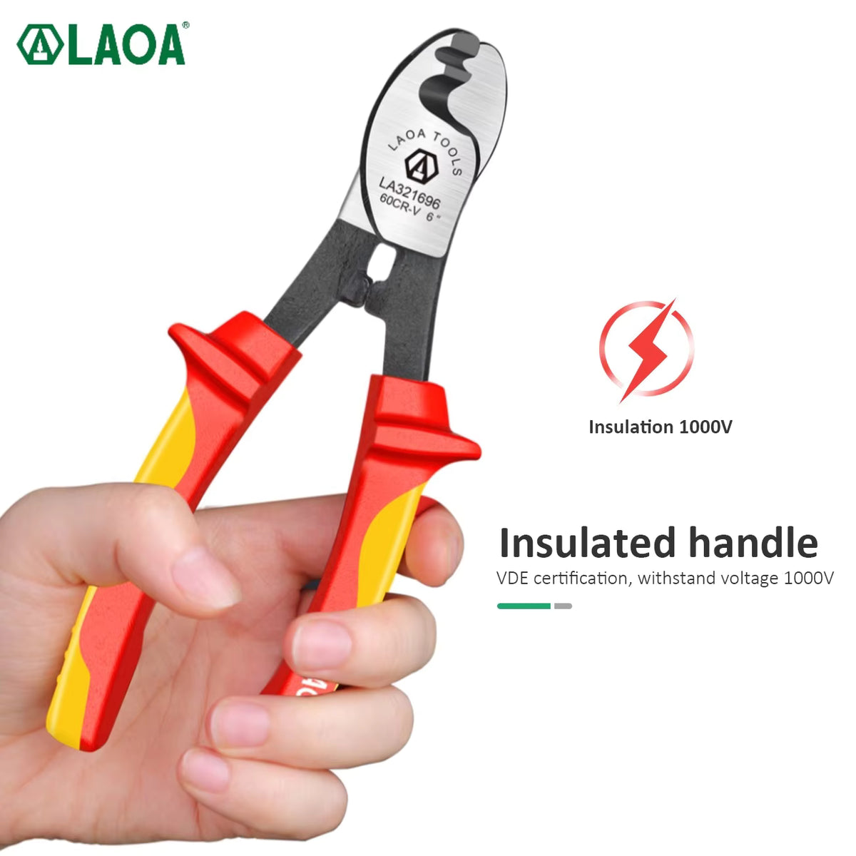 LAOA 1000V Insulated Cable Cutter Wire Stripping Pliers