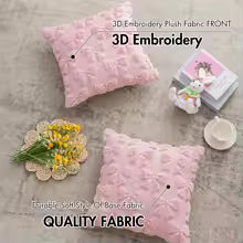 2PCS Pink Bow Pillow Covers – Soft Faux Fur Decorative Cushions