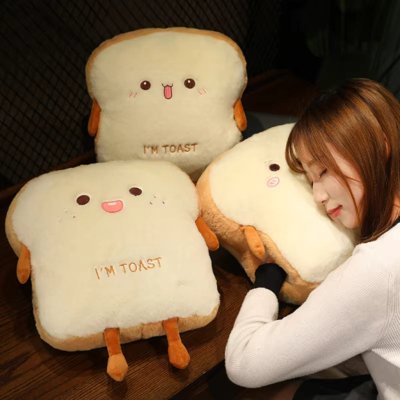 35cm Toast Bread Plush Pillow, Soft Stuffed Toy