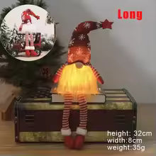 Christmas Faceless Doll Gnome Ornaments LED Light Plush Knitting Crafts