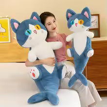 135CM Long Shark Cat Plush Toy Sleeping Pillow