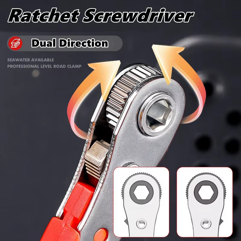 Magnetic Ratchet Wrench Screwdriver with Bits 36-Tooth Quick Ratchet L-Shaped Tool for Tight Spaces
