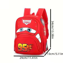 Kids Lightning McQueen Backpack – Cartoon School Bag