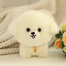 Lifelike Puppy Plush Toy, Fluffy Small Dog Stuffed Animal