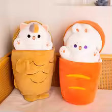 40/60/80cm Taiyaki Cat Plush Toy, Kawaii Stuffed Pillow