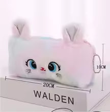Cute gradient kitten pencil case with large capacity and high aesthetic value