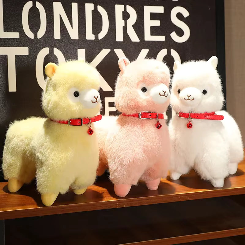 Cute Alpaca Plush Toy with Bell, Soft Stuffed Animal