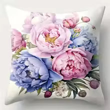 Single-sided Printed Cushion Cover Plant Flower Soft Polyester Fabric Living