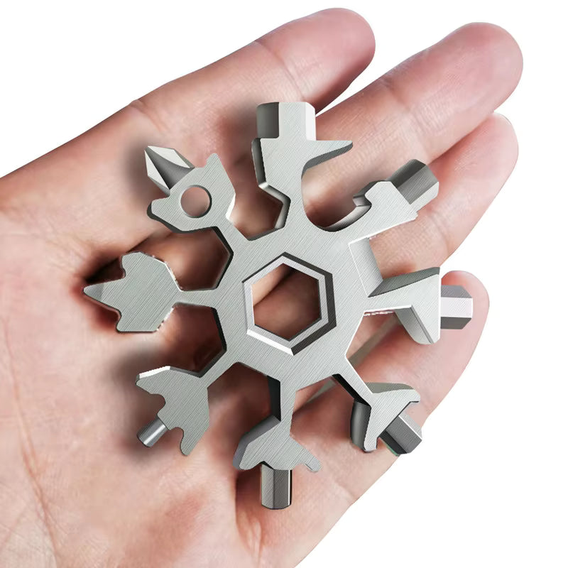 18-in-1 Multifunction EDC Snowflake Wrench Tool