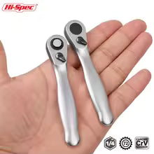 1/4 Inch Double-Ended Mini Ratchet Bit Driver 72-Tooth Quick Release Socket Wrench