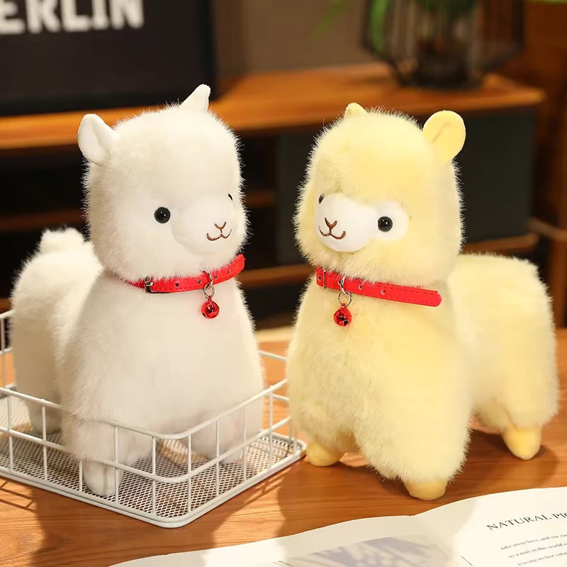 Cute Alpaca Plush Toy with Bell, Soft Stuffed Animal