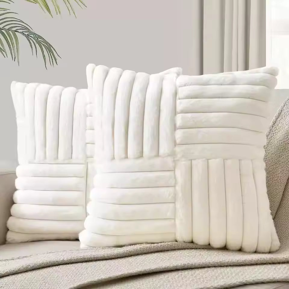 2PCS Plush Throw Pillow Covers – Soft Decorative Cushion Cases