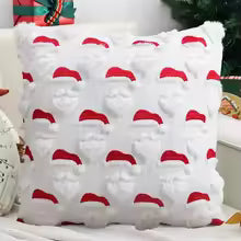 Christmas Tree Santa Knitted Throw Pillow Cover