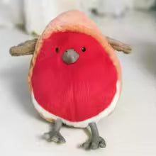 20cm Fat Robin Plush Toy, Soft Cuddly Bird
