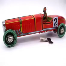 Retro Wind-Up Red F1 Racing Car Toy
