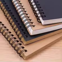 A5 A6 Spiral Sketchbook – 50 Sheets Kraft Paper Blank Drawing Notebook