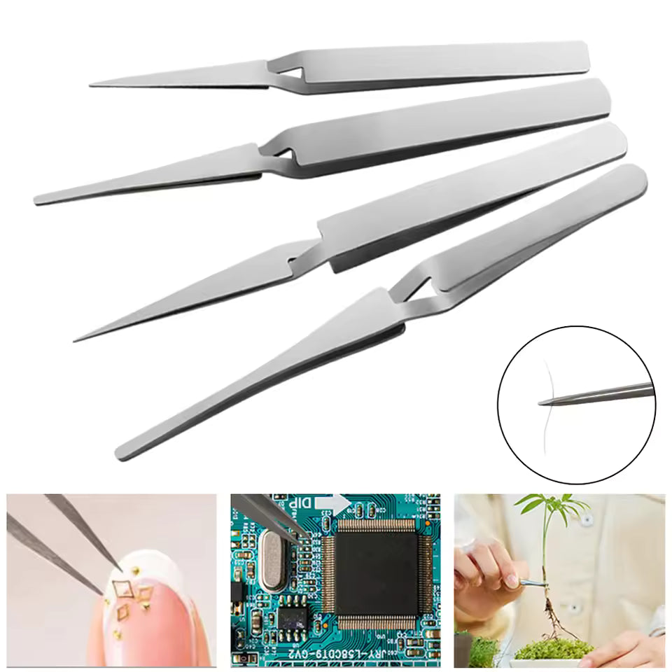 Stainless Steel Reverse Tweezers Precision IC Repair Tool
