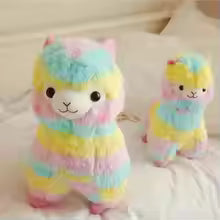 20cm Rainbow Alpaca Plush Toy, Soft Stuffed Animal