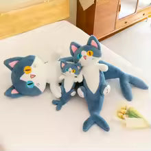 135CM Long Shark Cat Plush Toy Sleeping Pillow