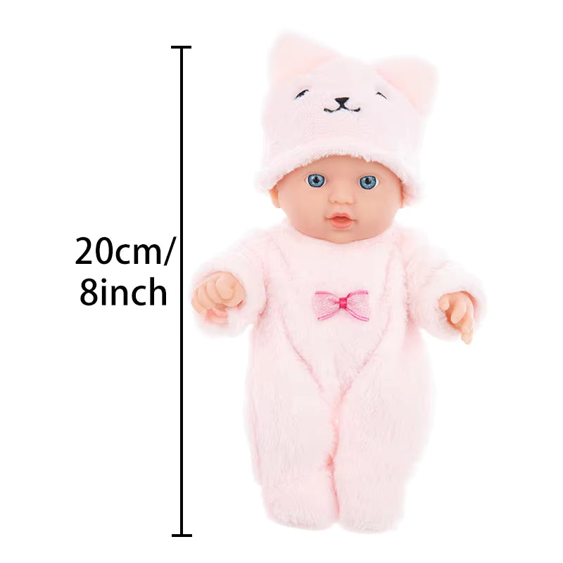 20cm Baby Doll with Bear Pajamas – Reborn Doll