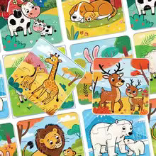 4-in-1 Wild Animals Jigsaw Puzzles for Kids Educational Puzzle Toy