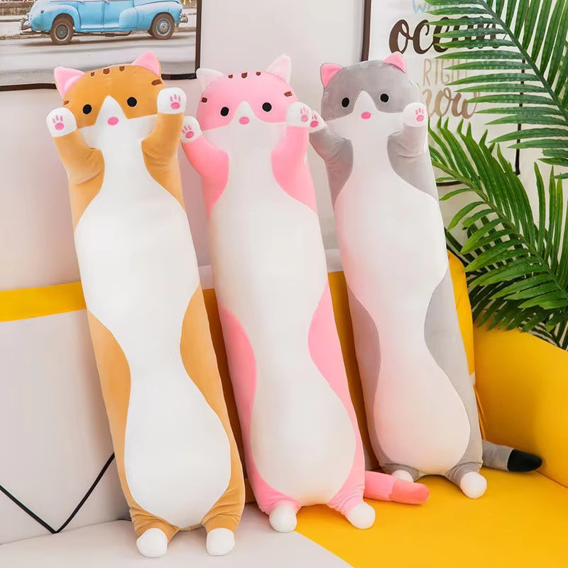 Long Cat Plush Pillow – Soft Stuffed Animal