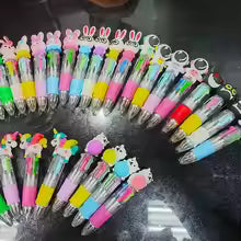 10Pcs Cute 4 Color Multicolor Ballpoint Pens