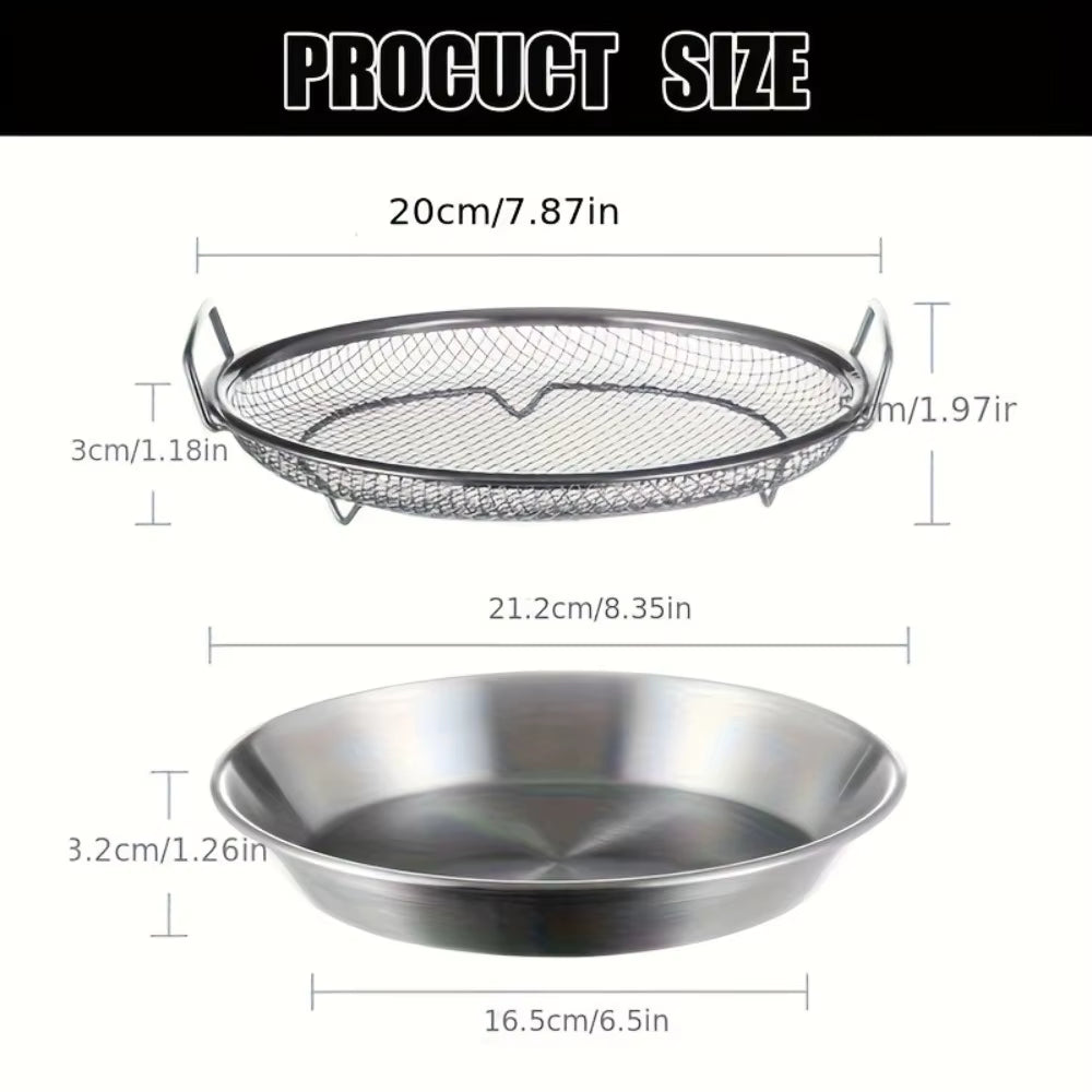 Stainless Steel Frying Rack with Tray Oil Draining Basket